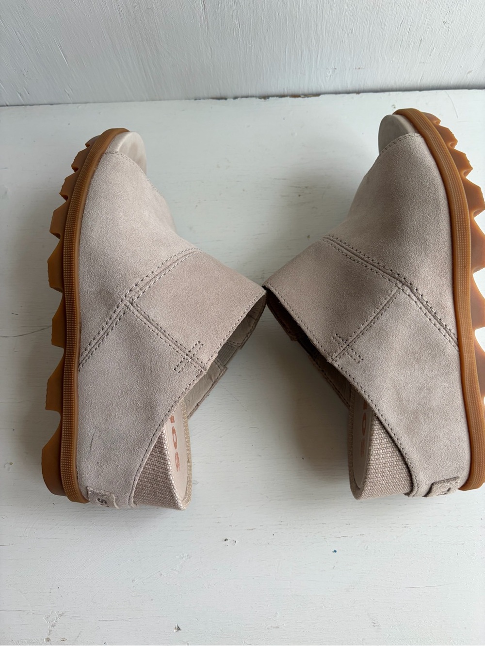 Sorel Joanie Mule II Leather Wedge Sandals – Taupe/Light Gray - Picture 6 of 10